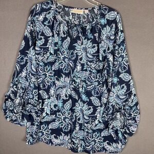 Belle Boho by Kim Gravel Free Spirit,paisley, Floral Woven Blouse Shirt‎ SZ L